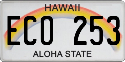 HI license plate ECO253