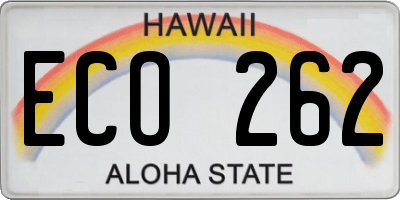 HI license plate ECO262