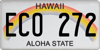 HI license plate ECO272