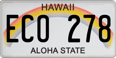 HI license plate ECO278