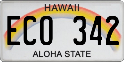 HI license plate ECO342
