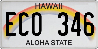 HI license plate ECO346