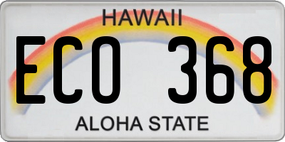 HI license plate ECO368