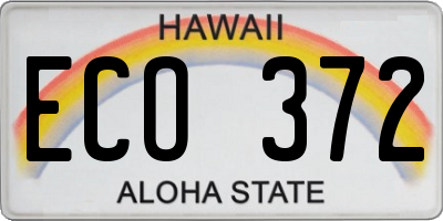 HI license plate ECO372