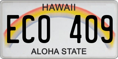 HI license plate ECO409