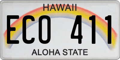 HI license plate ECO411