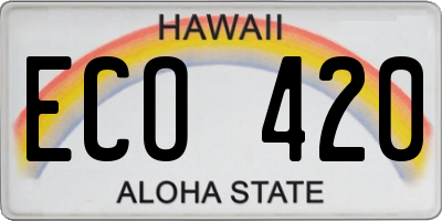 HI license plate ECO420