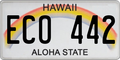 HI license plate ECO442