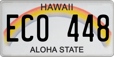 HI license plate ECO448