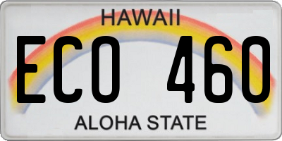 HI license plate ECO460