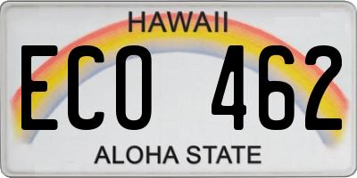 HI license plate ECO462