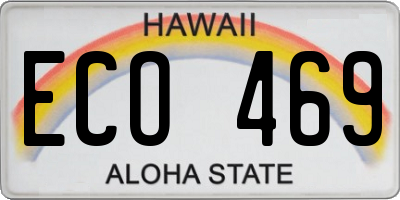 HI license plate ECO469