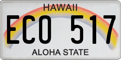 HI license plate ECO517