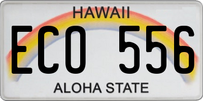 HI license plate ECO556