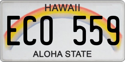 HI license plate ECO559