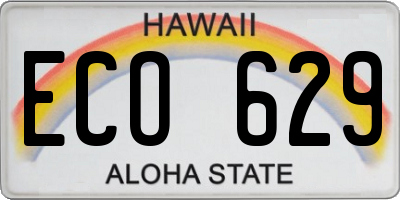 HI license plate ECO629