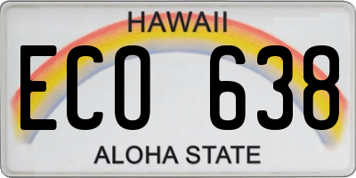 HI license plate ECO638
