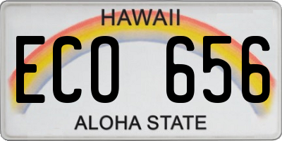 HI license plate ECO656