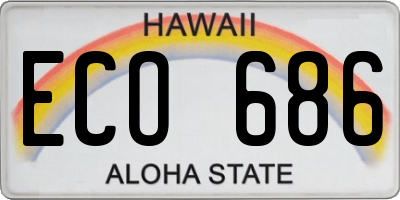 HI license plate ECO686