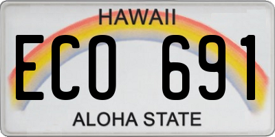 HI license plate ECO691