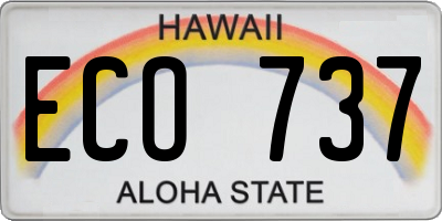 HI license plate ECO737