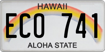 HI license plate ECO741
