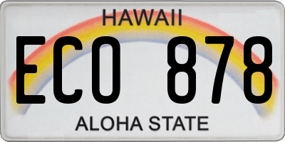 HI license plate ECO878