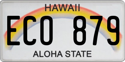 HI license plate ECO879