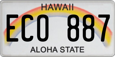 HI license plate ECO887