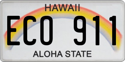 HI license plate ECO911