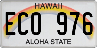 HI license plate ECO976