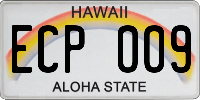 HI license plate ECP009