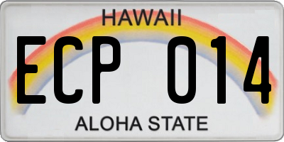 HI license plate ECP014