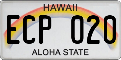 HI license plate ECP020