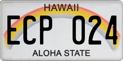 HI license plate ECP024