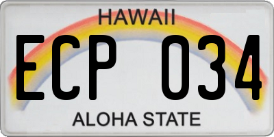 HI license plate ECP034