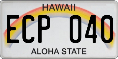 HI license plate ECP040