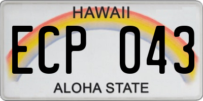HI license plate ECP043