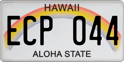 HI license plate ECP044