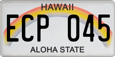 HI license plate ECP045
