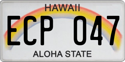 HI license plate ECP047