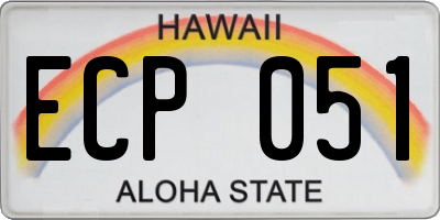 HI license plate ECP051