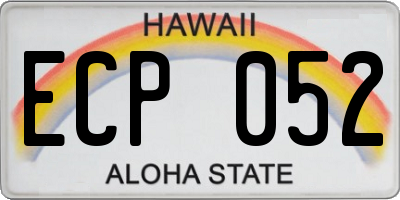 HI license plate ECP052