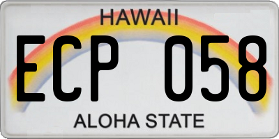 HI license plate ECP058