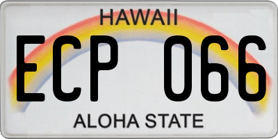 HI license plate ECP066