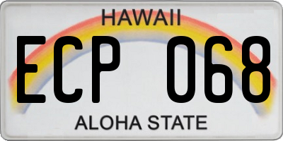 HI license plate ECP068