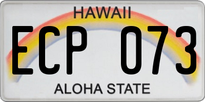 HI license plate ECP073