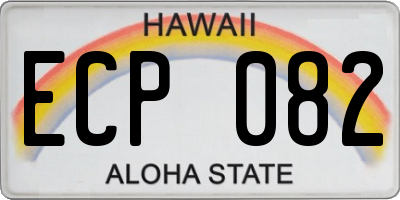 HI license plate ECP082