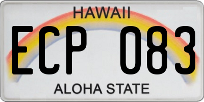 HI license plate ECP083