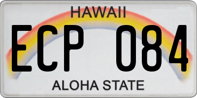HI license plate ECP084